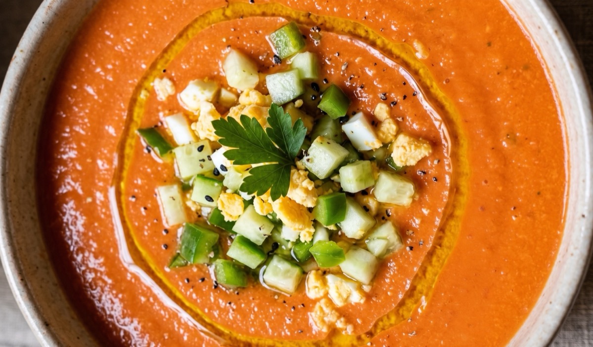 Receta de gazpacho andaluz con aceite de oliva virgen extra